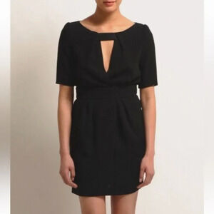NEW Maje Black Solweig Short Sleeve Dress